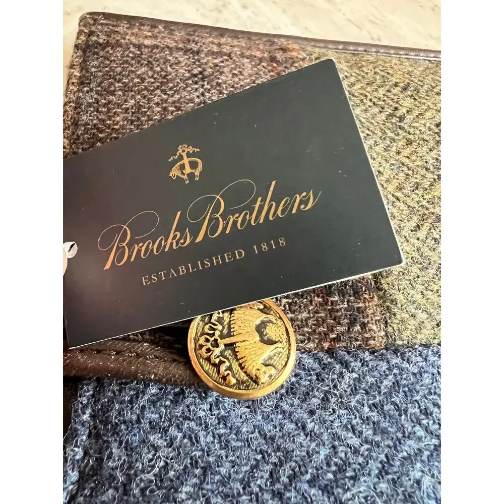 Brooks Brothers Patchwork Harris Tweed and Leather Tablet Holder